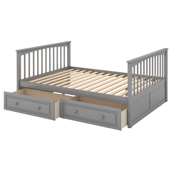 English Elm Full Over Bunk Bed Convertible Pine Frame with Storage Drawers for Kids Rooms GX000241AAE