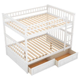 Hearth and Haven Full over Full Bunk Bed with Drawers, White
