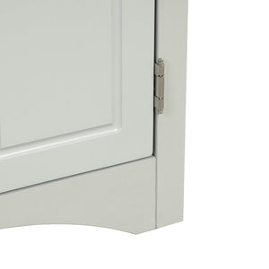 English Elm Grey Triangle Corner Cabinet with Adjustable Shelves, Freestanding Modern MDF Storage for Home WF291467AAE