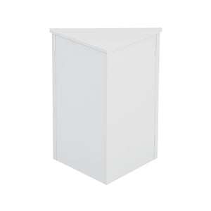 English Elm White Triangle Corner Cabinet with Adjustable Shelves, Modern MDF Freestanding Storage for Kitchen Bath WF291467AAK