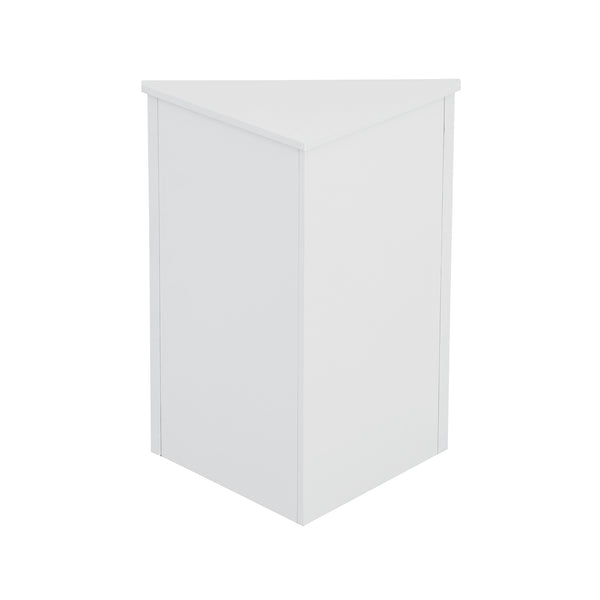 English Elm White Triangle Corner Cabinet with Adjustable Shelves, Modern MDF Freestanding Storage for Kitchen Bath WF291467AAK