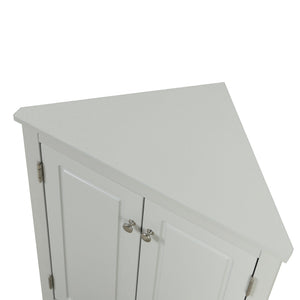 English Elm Grey Triangle Corner Cabinet with Adjustable Shelves, Freestanding Modern MDF Storage for Home WF291467AAE