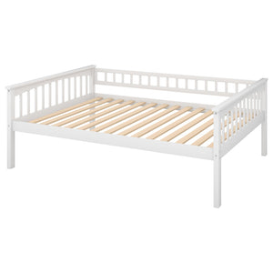 English Elm Full Over Bunk Bed Convertible Pine Frame with Storage Drawers for Kids Rooms White GX000241AAK