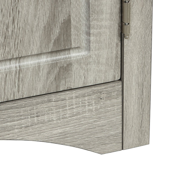 English Elm Oak Triangle Corner Cabinet with Adjustable Shelves, Freestanding Oak Storage for Bathroom & Kitchen WF291467AAL