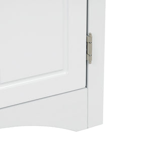 English Elm White Triangle Corner Cabinet with Adjustable Shelves, Modern MDF Freestanding Storage for Kitchen Bath WF291467AAK