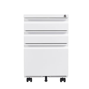 English Elm [installation Required] White Metal 3-drawer Filing Cabinet with Lock for Home Office W1247P289797