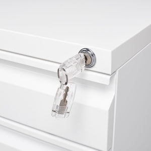English Elm [installation Required] White Metal 3-drawer Filing Cabinet with Lock for Home Office W1247P289797