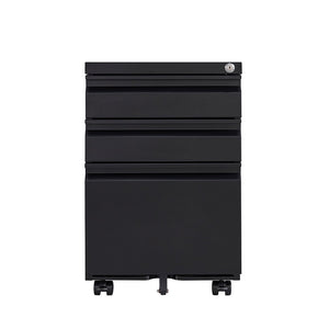 English Elm [installation Required] Locking 3-drawer Metal Filing Cabinet on Casters for Home Office W1247P289796