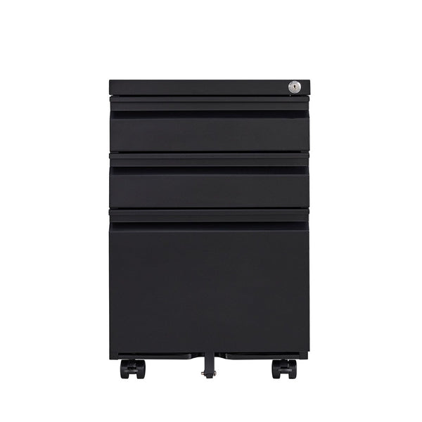 English Elm [installation Required] Locking 3-drawer Metal Filing Cabinet on Casters for Home Office W1247P289796