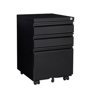 English Elm [installation Required] Locking 3-drawer Metal Filing Cabinet on Casters for Home Office W1247P289796