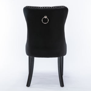 English Elm A&a Velvet Upholstered Dining Chair Tufted High Back Nailhead Trim Solid Wood W1143P452838