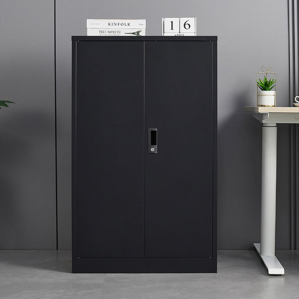 English Elm Metal Locking Steel Locker Cabinet Powder Coated Folding Design for Garage or Office W124747827