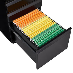 English Elm [installation Required] Locking 3-drawer Metal Filing Cabinet on Casters for Home Office W1247P289796