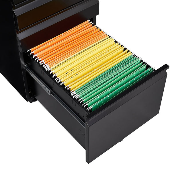 English Elm [installation Required] Locking 3-drawer Metal Filing Cabinet on Casters for Home Office W1247P289796