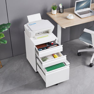 English Elm [installation Required] White Metal 3-drawer Filing Cabinet with Lock for Home Office W1247P289797