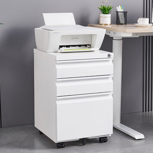 English Elm [installation Required] White Metal 3-drawer Filing Cabinet with Lock for Home Office W1247P289797