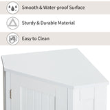 English Elm White Bathroom Cabinet Triangle Corner Storage Cabinet With Adjustable Shelf Modern Style Mdf Board (New Sku:Wf303749Aak)