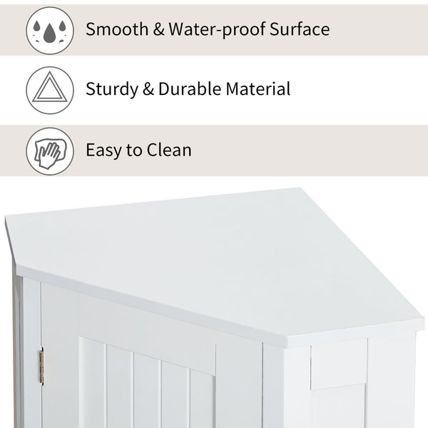 English Elm Grey Triangle Corner Cabinet Mdf Modern Bathroom Storage with Adjustable Shelves White N725P333564K