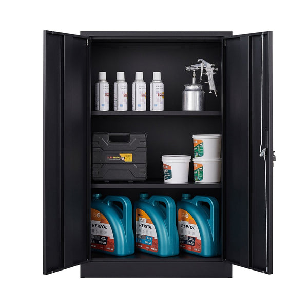 English Elm Metal Locking Steel Locker Cabinet Powder Coated Folding Design for Garage or Office W124747827