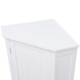 English Elm White Bathroom Cabinet Triangle Corner Storage Cabinet With Adjustable Shelf Modern Style Mdf Board (Old Sku:Wf291477Aak)