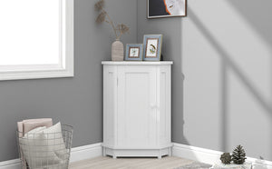 English Elm Grey Triangle Corner Cabinet Mdf Modern Bathroom Storage with Adjustable Shelves White N725P333564K