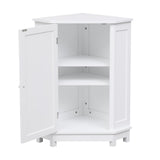 English Elm White Bathroom Cabinet Triangle Corner Storage Cabinet With Adjustable Shelf Modern Style Mdf Board (Old Sku:Wf291477Aak)