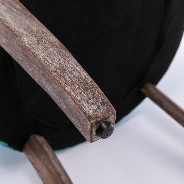 English Elm A&A Luxe Side Dining Chair Set of 2, Blue Thickened Fabric Upholstery, Solid Wood Legs & Bronze Nailhead Accents W114341475