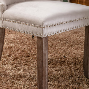 English Elm A&a Furniture Tufted Velvet Dining Chair Solid Wood Legs Nailhead Trim Mid-century Style W1143P452836