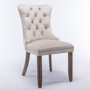English Elm A&a Furniture Tufted Velvet Dining Chair Solid Wood Legs Nailhead Trim Mid-century Style W1143P452836