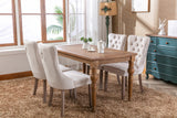 English Elm Nikki Collection Modern, High-End Tufted Solid Wood Contemporary Velvet Upholstered Dining Chair With Wood Legs Nailhead Trim 2- Piece s Set,Beige, Sw2001Bg