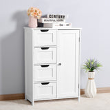 Hearth and Haven White Bathroom Storage Cabinet, Floor Cabinet with Adjustable Shelf and Drawers W40914883