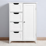 Hearth and Haven White Bathroom Storage Cabinet, Floor Cabinet with Adjustable Shelf and Drawers W40914883