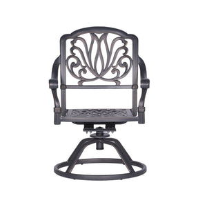 English Elm Patio Geneva Aluminum Swivel Rocker Dining Chairs Set of 2 with All-Weather Cushions, Cast Silver B01051467