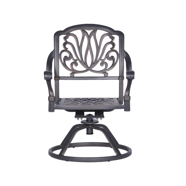 English Elm Patio Geneva Collection Aluminum Swivel Rocker Dining Chairs Set of 2 with All-Weather Cushions Navy B01051466