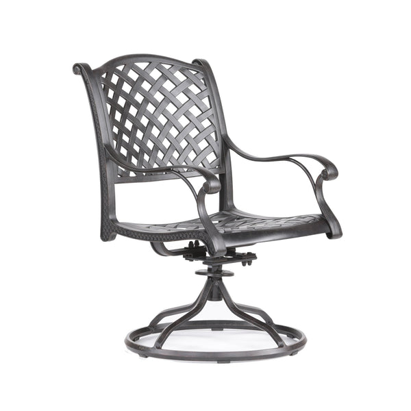 English Elm Patio Aluminum Swivel Rocker Dining Chairs Set of 2 with Weather-Resistant Olefin Cushions, Navy Blue B01051448