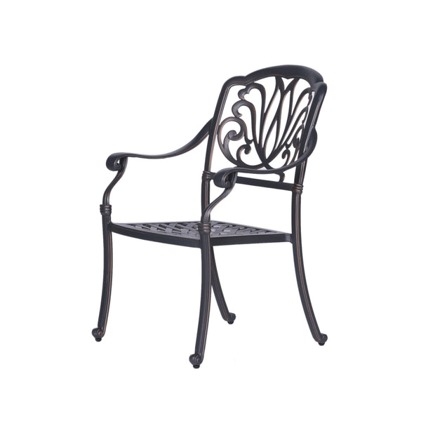 English Elm Patio Geneva Aluminum Dining Armchair Set of 2 with Sunbrella Cushions, UV‑Resistant Gunmetal Finish B01051462