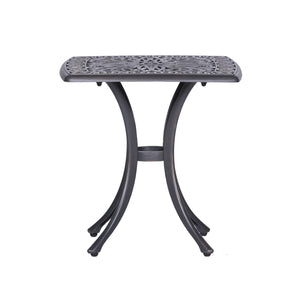 English Elm End table Gunmetal Aluminum Patio Side Table — Rustproof, Lightweight Square Outdoor Accent for Garden B01051512