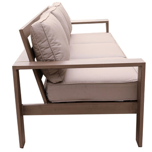 English Elm Sofa, Alassio Pewter Aluminum Outdoor Patio Sofa with Weather-Resistant Olefin Cushions, 80"L x 28"W x 19"H B01051436