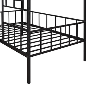 English Elm Metal House Frame Twin Bed White Steel Playhouse Design for Kids Bedroom Decor MF289091AAB