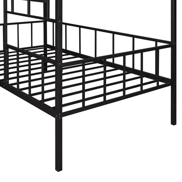 English Elm Metal House Frame Twin Bed White Steel Playhouse Design for Kids Bedroom Decor MF289091AAB