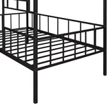 Hearth and Haven Metal House Bed Frame Twin Size with Slatted Support, Black