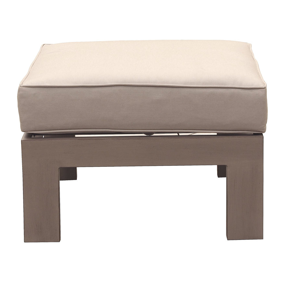 English Elm Patio Aluminum Ottoman with Olefin Cushion, Weather-Resistant Pewter Finish, Removable Cover, 27x24x13 B01051500