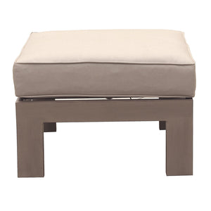 English Elm Patio Aluminum Ottoman with Olefin Cushion, Weather-Resistant Pewter Finish, Removable Cover, 27x24x13 B01051500