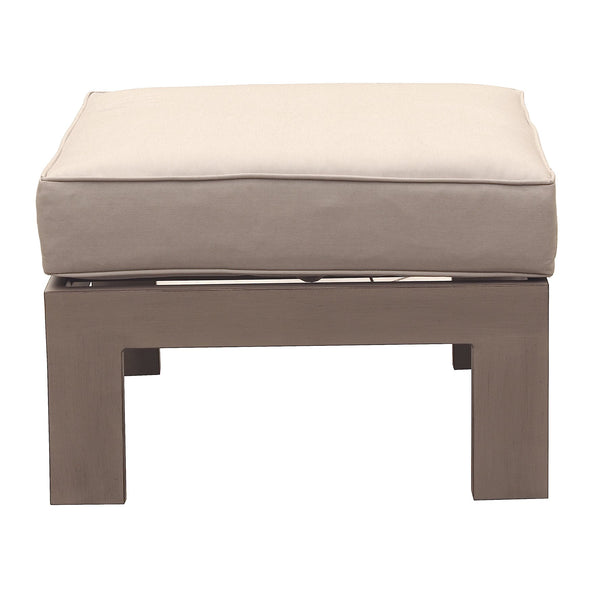 English Elm Patio Aluminum Ottoman with Olefin Cushion, Weather-Resistant Pewter Finish, Removable Cover, 27x24x13 B01051500