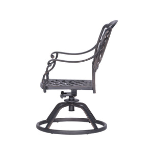 English Elm Patio Geneva Aluminum Swivel Rocker Dining Chairs Set of 2 with Sunbrella Cushions, Weatherproof Sand B01051465