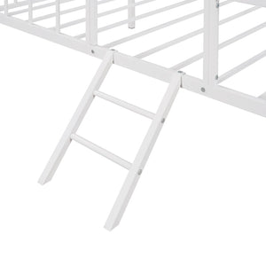 English Elm Metal House Frame Twin Bed White Steel Playhouse Design for Kids Bedroom Decor MF289091AAK
