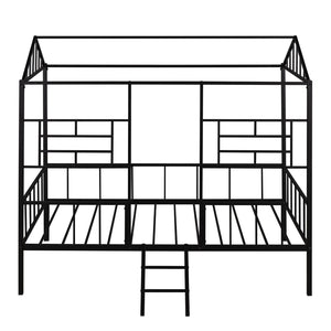 English Elm Metal House Frame Twin Bed White Steel Playhouse Design for Kids Bedroom Decor MF289091AAB