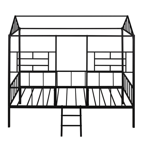 English Elm Metal House Frame Twin Bed White Steel Playhouse Design for Kids Bedroom Decor MF289091AAB