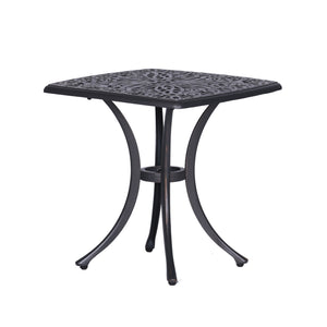 English Elm End table Gunmetal Aluminum Patio Side Table — Rustproof, Lightweight Square Outdoor Accent for Garden B01051512