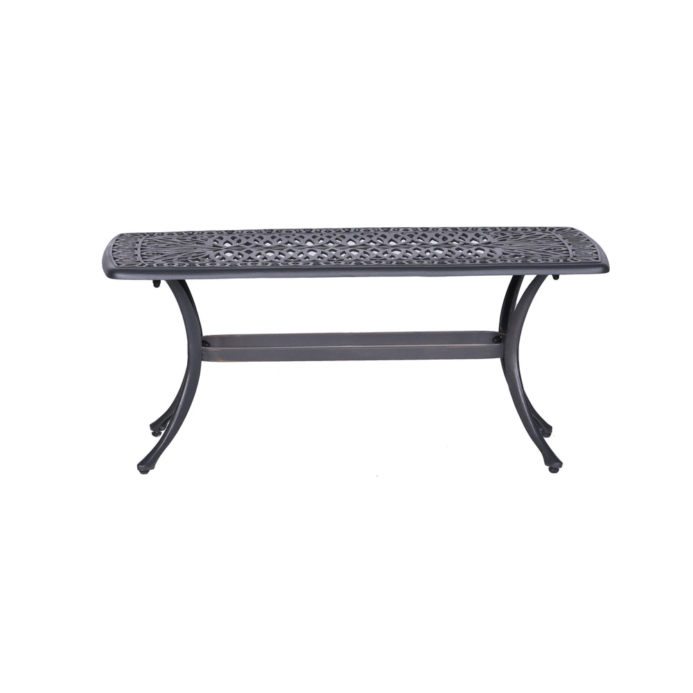 English Elm Coffee Table Gunmetal Aluminum Outdoor Coffee Table — All-Weather Durable, Lightweight, Low-Profile Design for Patio Relaxation B01051513